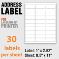 Self Adhesive 30 UP Blank Mailing Address Laser Labels For USPS Shipping